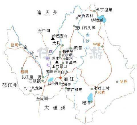丽江景点地图