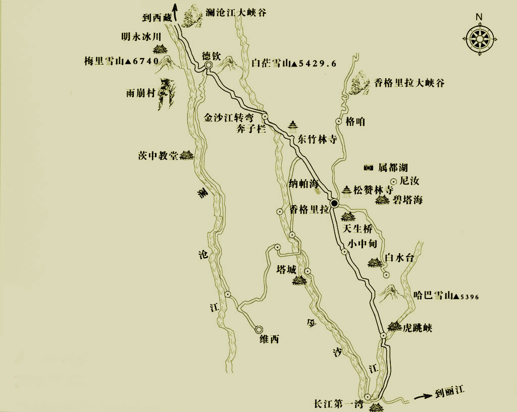 香格里拉旅游地图